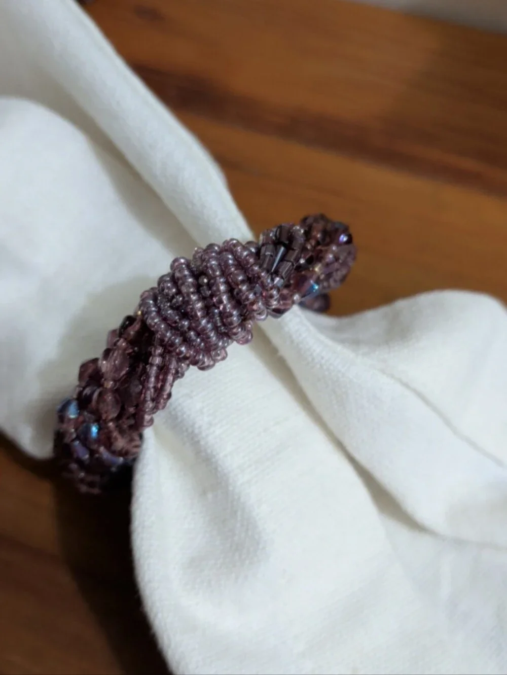 Glass Beaded Napkin Rings Set of 4
